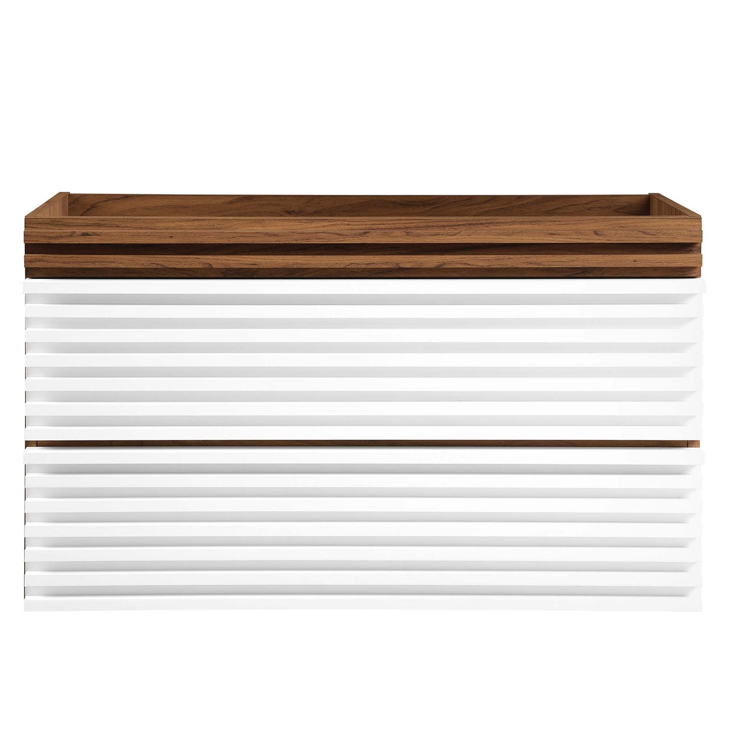 Modway Outlet Render 36" Wall-Mount Bathroom Vanity Cabinet (Sink Basin Not Included) by Modway  Bathroom Furniture White Walnut - EEI-4339-WHI-WAL