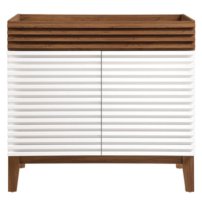 Modway Outlet Render 36" Bathroom Vanity Cabinet by Modway  Bathroom Furniture White Walnut - EEI-4340-WHI-WAL