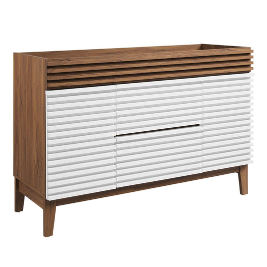 Modway Outlet Render 48" Single Sink Compatible (not included) Bathroom Vanity Cabinet by Modway  Bathroom Furniture White Walnut - EEI-4341-WHI-WAL