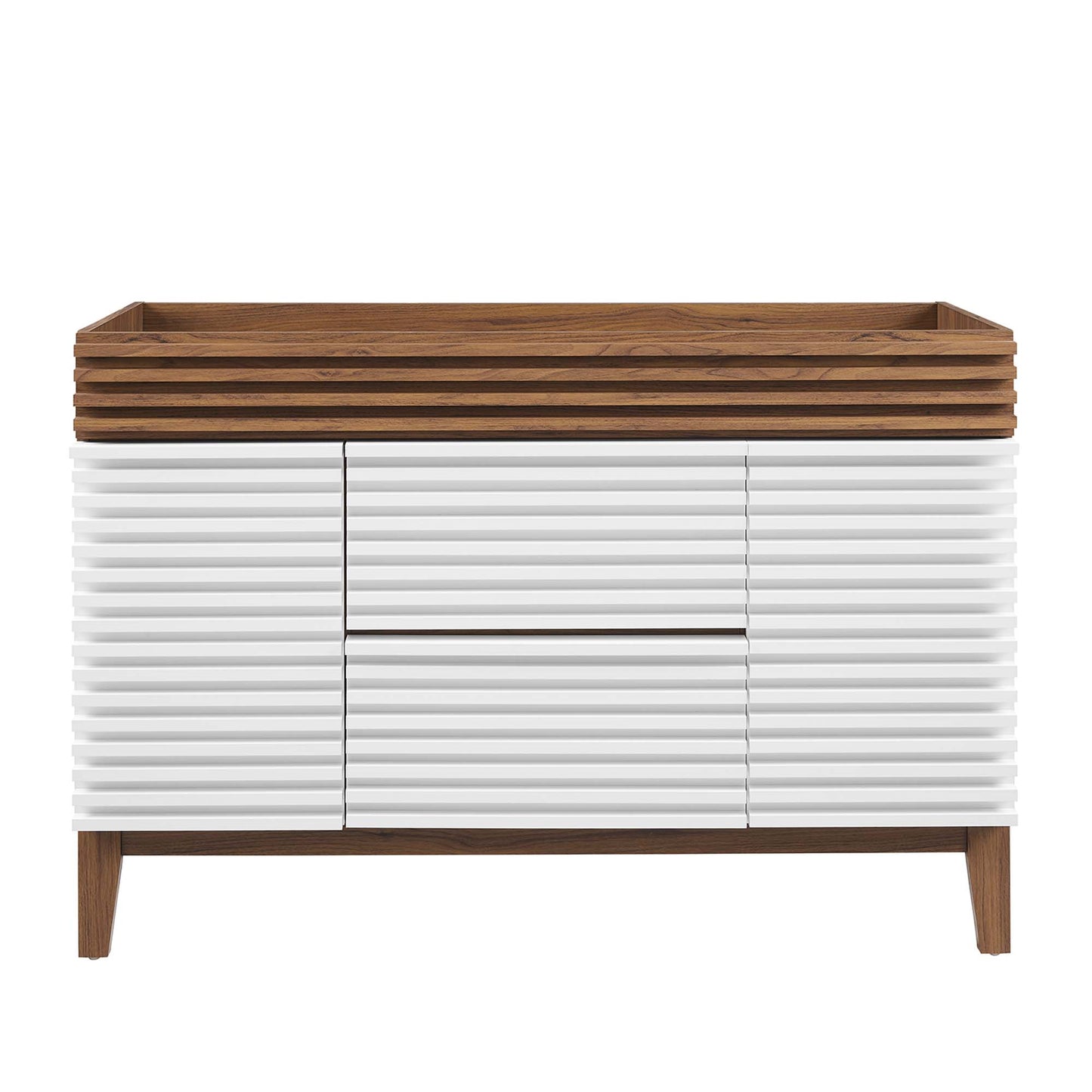 Modway Outlet Render 48" Single Sink Compatible (not included) Bathroom Vanity Cabinet by Modway  Bathroom Furniture White Walnut - EEI-4341-WHI-WAL