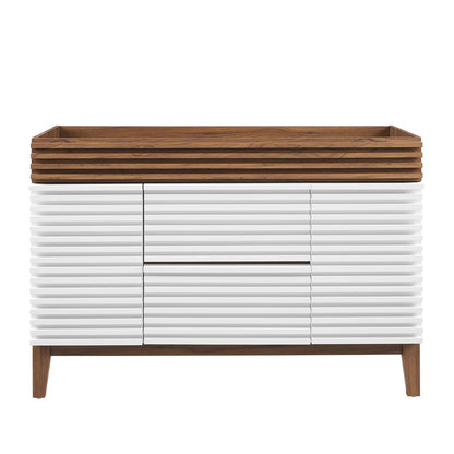 Modway Outlet Render 48" Single Sink Compatible (not included) Bathroom Vanity Cabinet by Modway  Bathroom Furniture White Walnut - EEI-4341-WHI-WAL