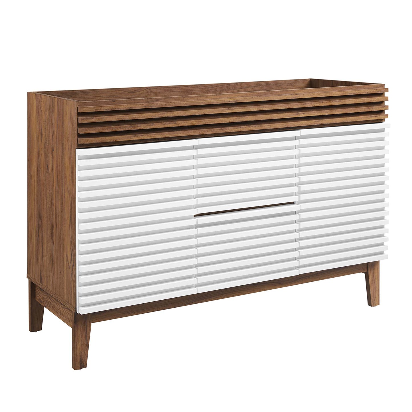 Modway Outlet Render 48" Double Sink Compatible (Not Included) Bathroom Vanity Cabinet by Modway  Bathroom Furniture White Walnut - EEI-4342-WHI-WAL