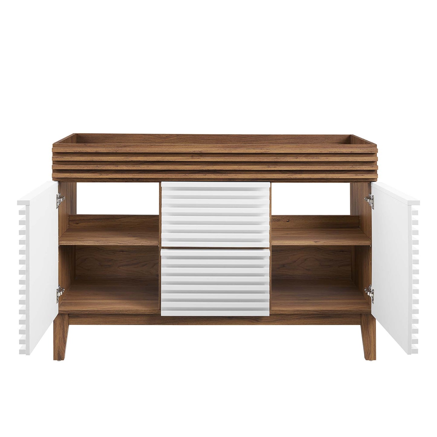 Modway Outlet Render 48" Double Sink Compatible (Not Included) Bathroom Vanity Cabinet by Modway  Bathroom Furniture White Walnut - EEI-4342-WHI-WAL