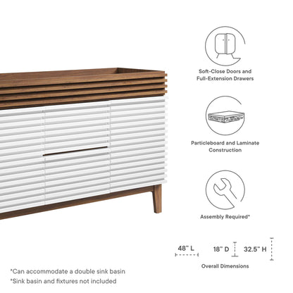 Modway Outlet Render 48" Double Sink Compatible (Not Included) Bathroom Vanity Cabinet by Modway  Bathroom Furniture White Walnut - EEI-4342-WHI-WAL