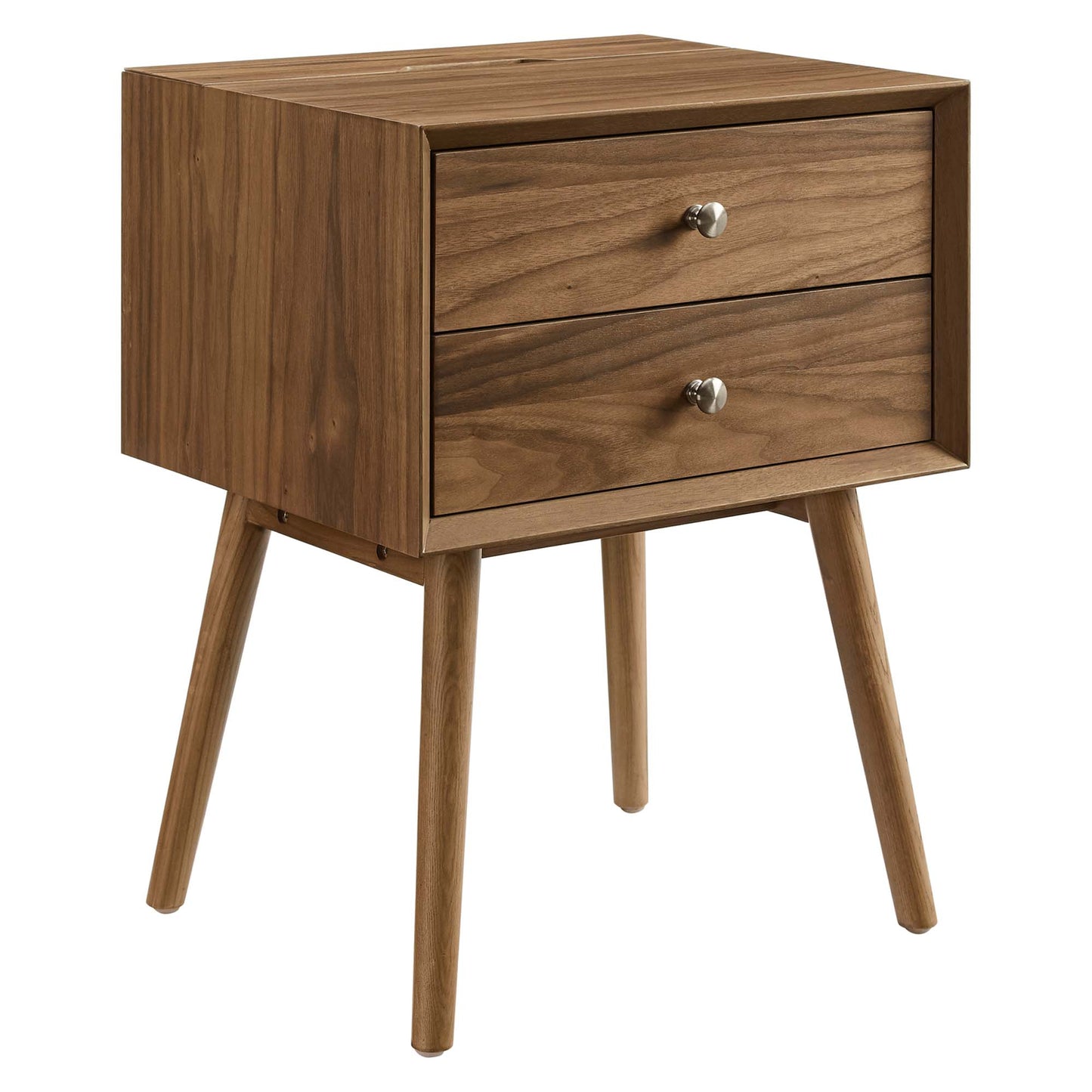 Modway - Ember Wood Nightstand With USB Ports by Modway  Bedroom Case Goods Brown - EEI-4343-WAL-WAL