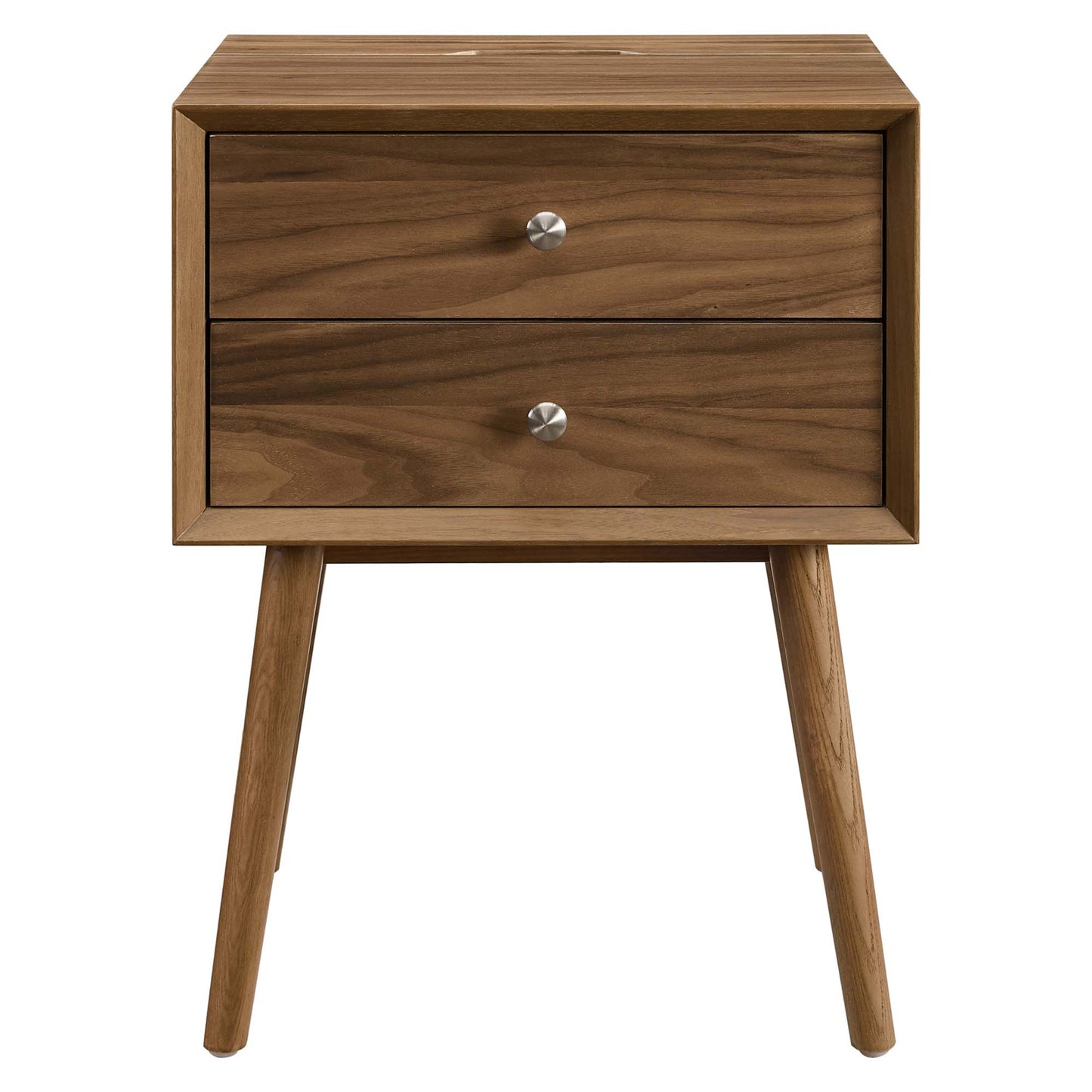 Modway - Ember Wood Nightstand With USB Ports by Modway  Bedroom Case Goods Brown - EEI-4343-WAL-WAL