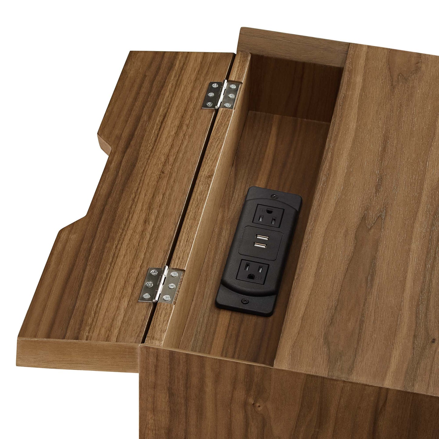 Modway - Ember Wood Nightstand With USB Ports by Modway  Bedroom Case Goods Brown - EEI-4343-WAL-WAL