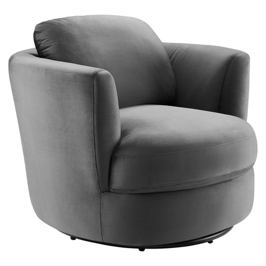 Modway Outlet Pirouette Performance Velvet Swivel Armchair by Modway  Living Room Furniture Gray - EEI-4345-GRY