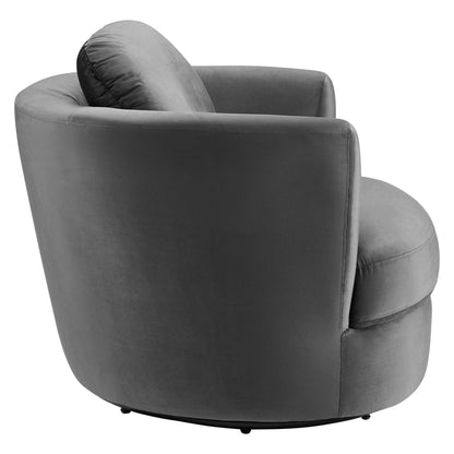 Modway Outlet Pirouette Performance Velvet Swivel Armchair by Modway  Living Room Furniture Gray - EEI-4345-GRY