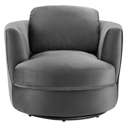 Modway Outlet Pirouette Performance Velvet Swivel Armchair by Modway  Living Room Furniture Gray - EEI-4345-GRY