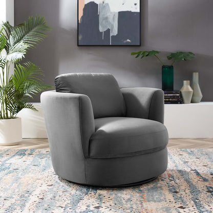 Modway Outlet Pirouette Performance Velvet Swivel Armchair by Modway  Living Room Furniture Gray - EEI-4345-GRY