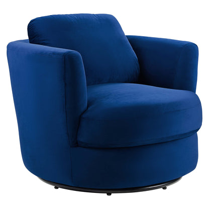 Modway Outlet Pirouette Performance Velvet Swivel Armchair by Modway  Living Room Furniture Navy - EEI-4345-NAV
