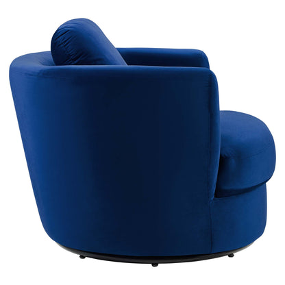 Modway Outlet Pirouette Performance Velvet Swivel Armchair by Modway  Living Room Furniture Navy - EEI-4345-NAV
