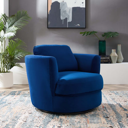 Modway Outlet Pirouette Performance Velvet Swivel Armchair by Modway  Living Room Furniture Navy - EEI-4345-NAV