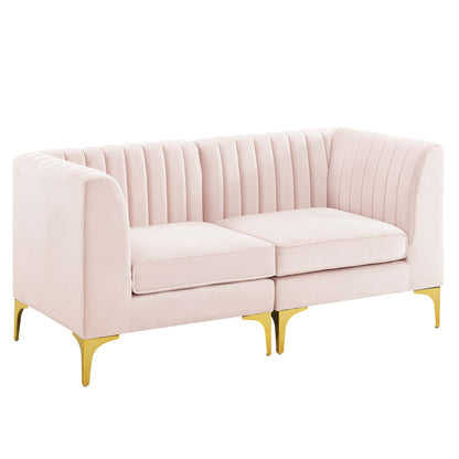 Modway Outlet Triumph Channel Tufted Performance Velvet Loveseat by Modway  Living Room Furniture Pink - EEI-4346-PNK