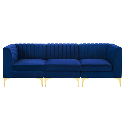 Modway Outlet Triumph Channel Tufted Performance Velvet 3-Seater Sofa by Modway  Living Room Furniture Navy - EEI-4347-NAV