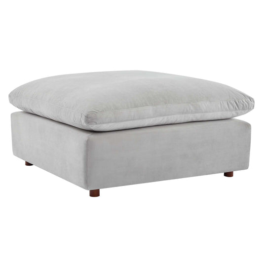 Modway Outlet Commix Down Filled Overstuffed Performance Velvet Ottoman by Modway  Living Room Furniture Light Gray - EEI-4365-LGR