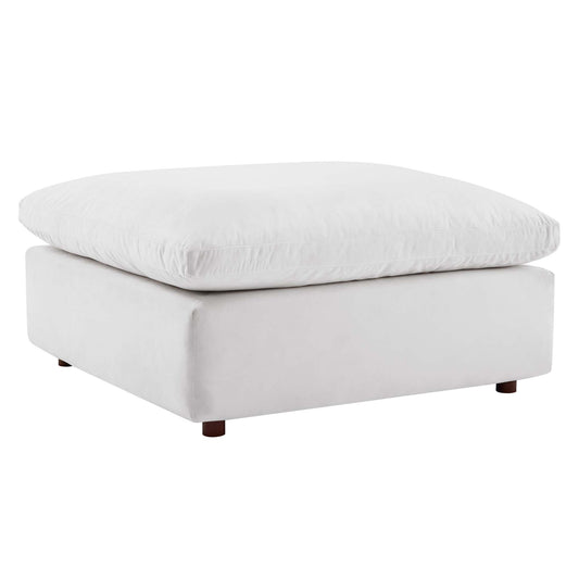 Modway Outlet Commix Down Filled Overstuffed Performance Velvet Ottoman by Modway  Living Room Furniture White - EEI-4365-WHI