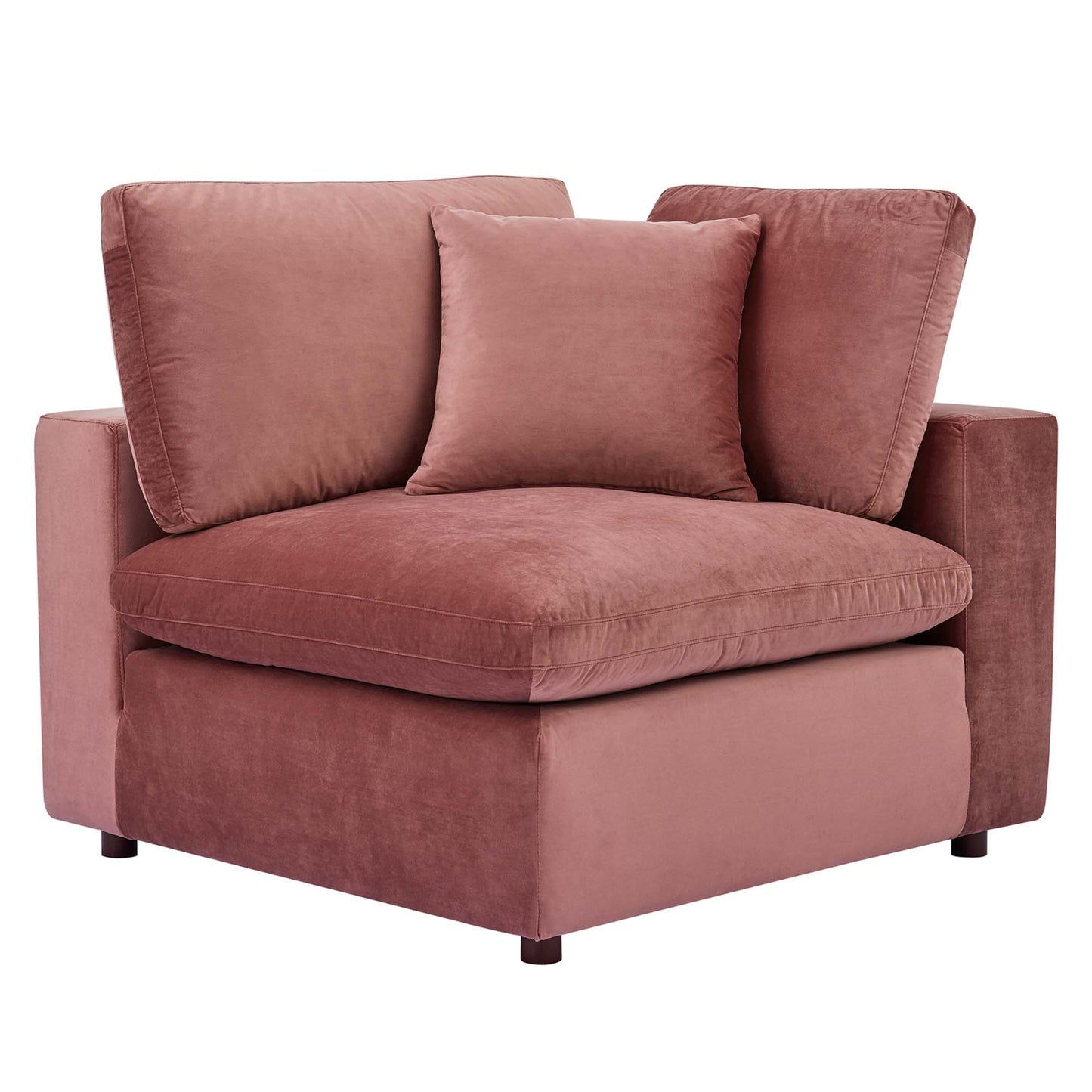 Modway Outlet Commix Down Filled Overstuffed Performance Velvet Corner Chair by Modway  Living Room Furniture Dusty Rose - EEI-4366-DUS