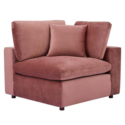Modway Outlet Commix Down Filled Overstuffed Performance Velvet Corner Chair by Modway  Living Room Furniture Dusty Rose - EEI-4366-DUS