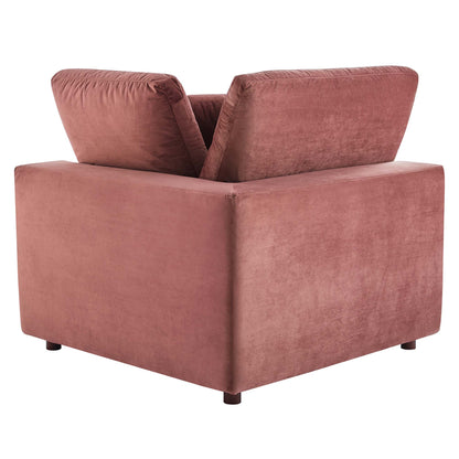 Modway Outlet Commix Down Filled Overstuffed Performance Velvet Corner Chair by Modway  Living Room Furniture Dusty Rose - EEI-4366-DUS