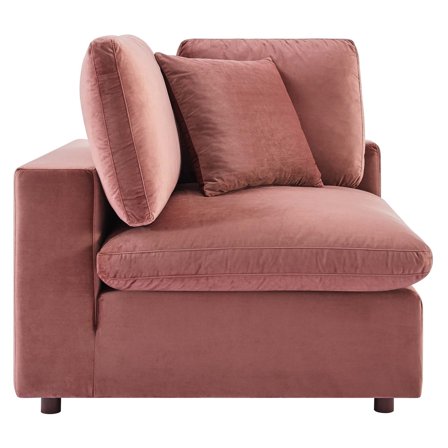 Modway Outlet Commix Down Filled Overstuffed Performance Velvet Corner Chair by Modway  Living Room Furniture Dusty Rose - EEI-4366-DUS