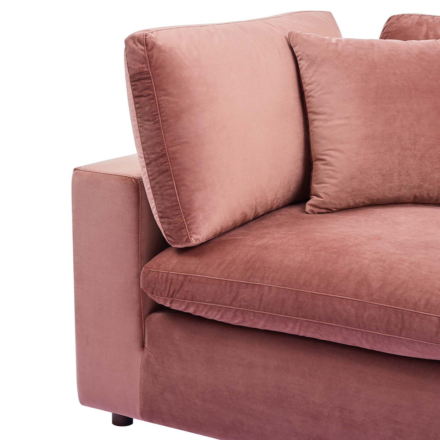 Modway Outlet Commix Down Filled Overstuffed Performance Velvet Corner Chair by Modway  Living Room Furniture Dusty Rose - EEI-4366-DUS