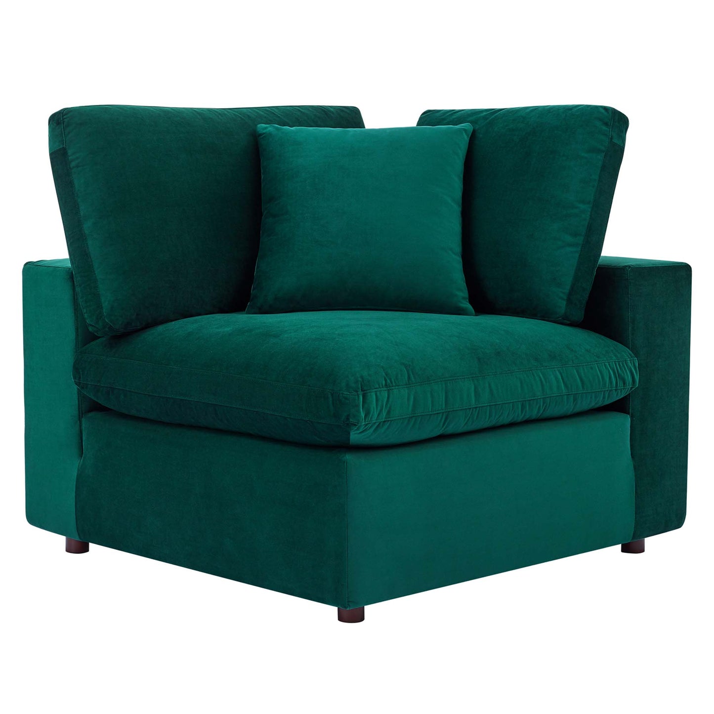 Modway Outlet Commix Down Filled Overstuffed Performance Velvet Corner Chair by Modway  Living Room Furniture Green - EEI-4366-GRN
