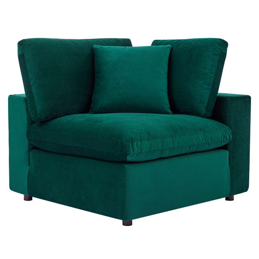 Modway Outlet Commix Down Filled Overstuffed Performance Velvet Corner Chair by Modway  Living Room Furniture Green - EEI-4366-GRN