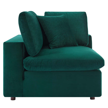 Modway Outlet Commix Down Filled Overstuffed Performance Velvet Corner Chair by Modway  Living Room Furniture Green - EEI-4366-GRN