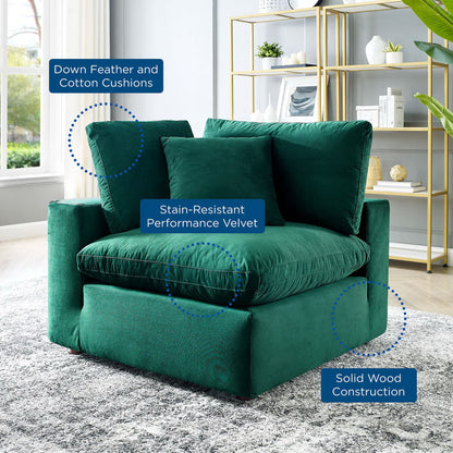 Modway Outlet Commix Down Filled Overstuffed Performance Velvet Corner Chair by Modway  Living Room Furniture Green - EEI-4366-GRN
