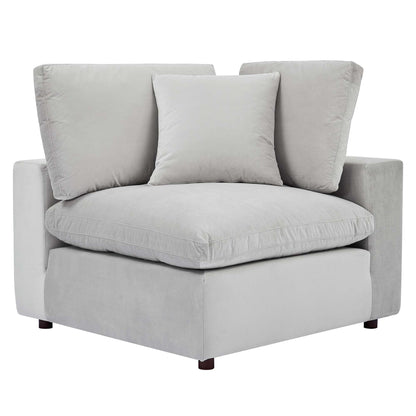 Modway Outlet Commix Down Filled Overstuffed Performance Velvet Corner Chair by Modway  Living Room Furniture Light Gray - EEI-4366-LGR