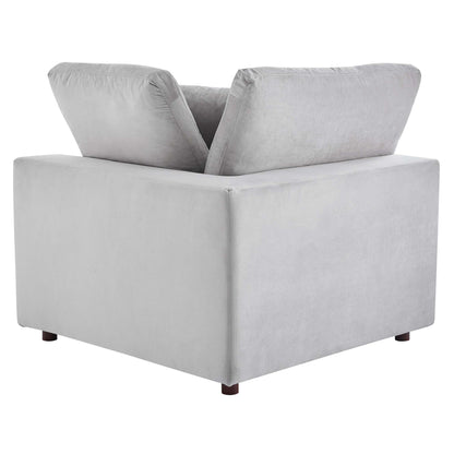 Modway Outlet Commix Down Filled Overstuffed Performance Velvet Corner Chair by Modway  Living Room Furniture Light Gray - EEI-4366-LGR