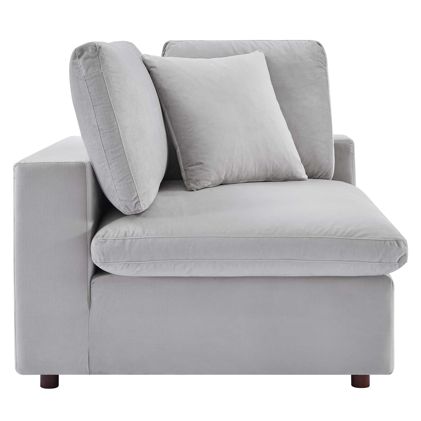 Modway Outlet Commix Down Filled Overstuffed Performance Velvet Corner Chair by Modway  Living Room Furniture Light Gray - EEI-4366-LGR