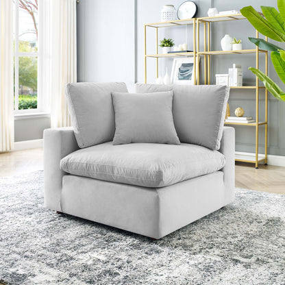 Modway Outlet Commix Down Filled Overstuffed Performance Velvet Corner Chair by Modway  Living Room Furniture Light Gray - EEI-4366-LGR