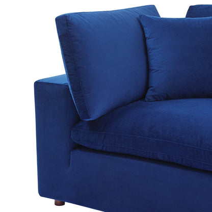 Modway Outlet Commix Down Filled Overstuffed Performance Velvet Corner Chair by Modway  Living Room Furniture Navy - EEI-4366-NAV