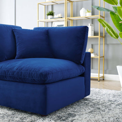 Modway Outlet Commix Down Filled Overstuffed Performance Velvet Corner Chair by Modway  Living Room Furniture Navy - EEI-4366-NAV