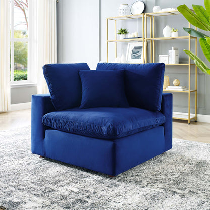 Modway Outlet Commix Down Filled Overstuffed Performance Velvet Corner Chair by Modway  Living Room Furniture Navy - EEI-4366-NAV