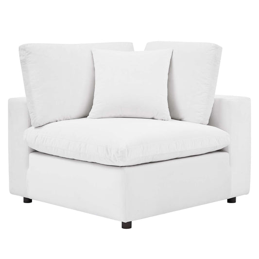 Modway Outlet Commix Down Filled Overstuffed Performance Velvet Corner Chair by Modway  Living Room Furniture White - EEI-4366-WHI