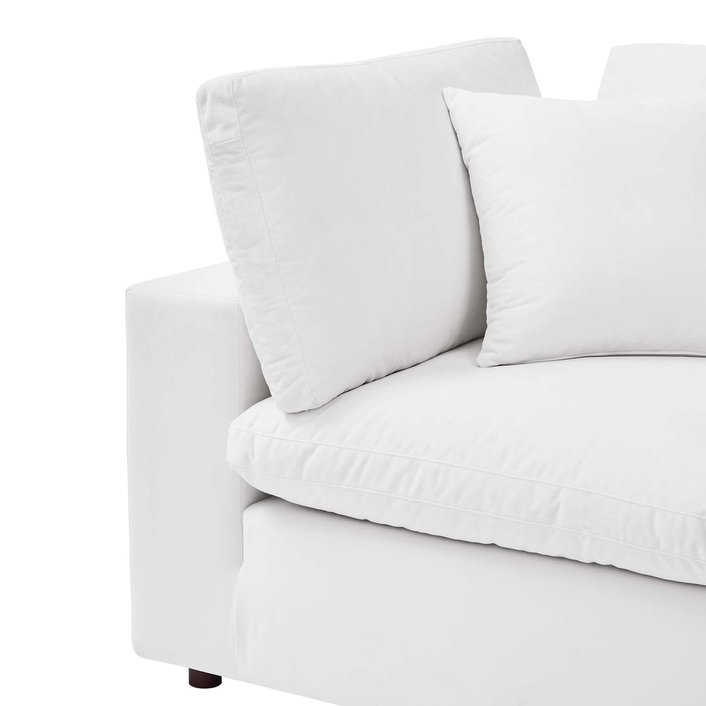 Modway Outlet Commix Down Filled Overstuffed Performance Velvet Corner Chair by Modway  Living Room Furniture White - EEI-4366-WHI