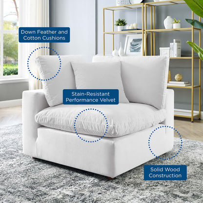 Modway Outlet Commix Down Filled Overstuffed Performance Velvet Corner Chair by Modway  Living Room Furniture White - EEI-4366-WHI