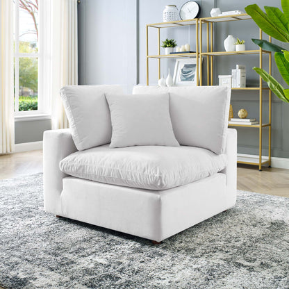 Modway Outlet Commix Down Filled Overstuffed Performance Velvet Corner Chair by Modway  Living Room Furniture White - EEI-4366-WHI
