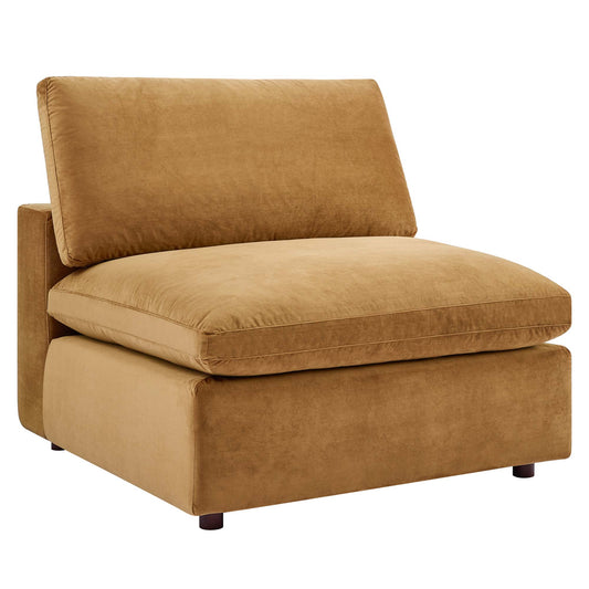 Modway Outlet Commix Down Filled Overstuffed Performance Velvet Armless Chair by Modway  Living Room Furniture Cognac - EEI-4367-COG