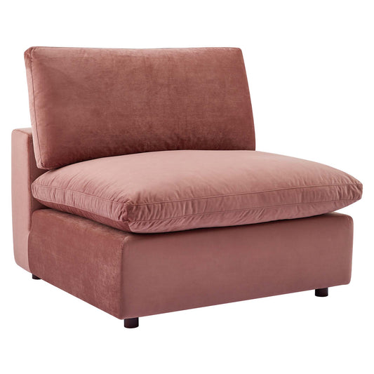 Modway Outlet Commix Down Filled Overstuffed Performance Velvet Armless Chair by Modway  Living Room Furniture Dusty Rose - EEI-4367-DUS