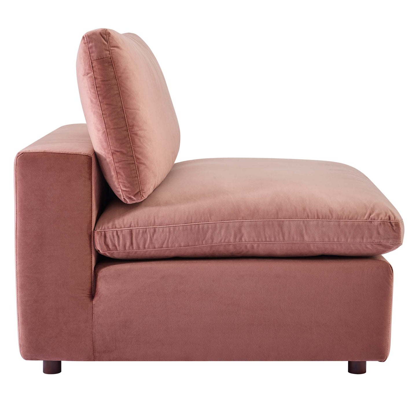 Modway Outlet Commix Down Filled Overstuffed Performance Velvet Armless Chair by Modway  Living Room Furniture Dusty Rose - EEI-4367-DUS
