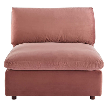 Modway Outlet Commix Down Filled Overstuffed Performance Velvet Armless Chair by Modway  Living Room Furniture Dusty Rose - EEI-4367-DUS