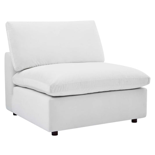 Modway Outlet Commix Down Filled Overstuffed Performance Velvet Armless Chair by Modway  Living Room Furniture White - EEI-4367-WHI