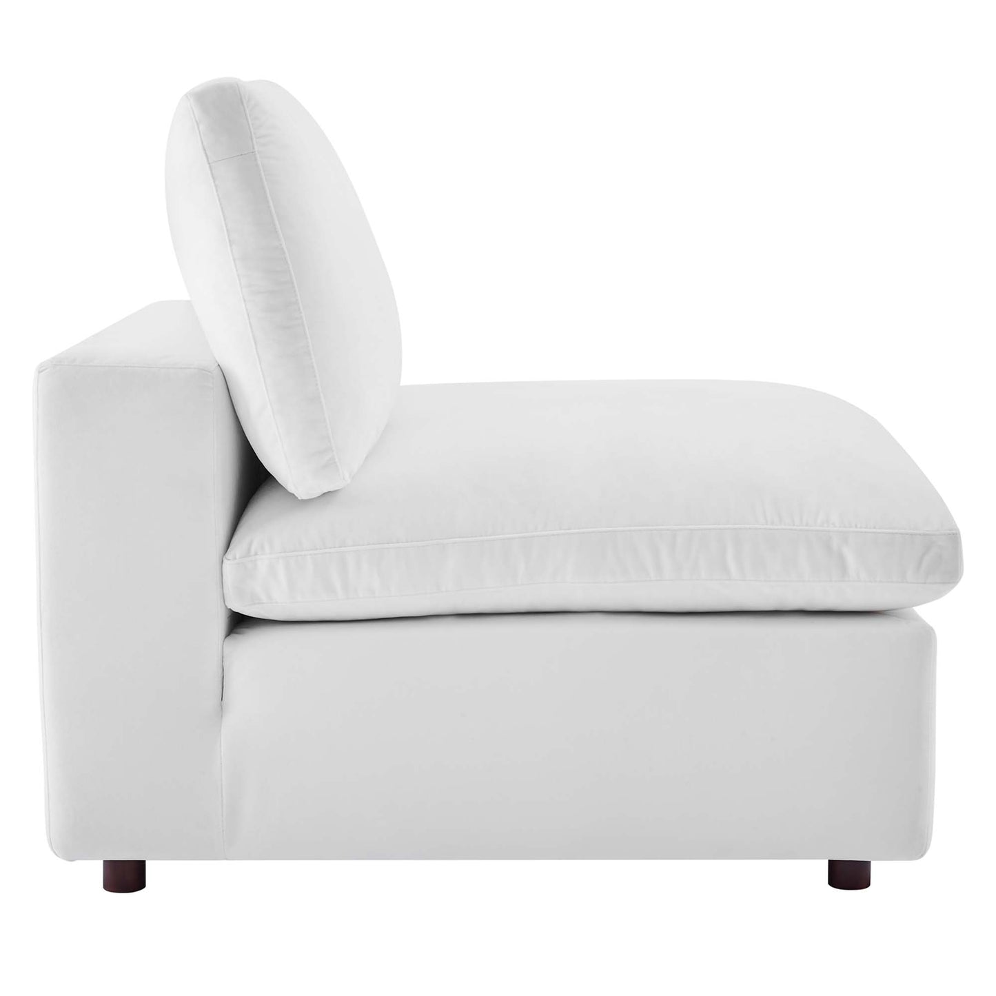 Modway Outlet Commix Down Filled Overstuffed Performance Velvet Armless Chair by Modway  Living Room Furniture White - EEI-4367-WHI