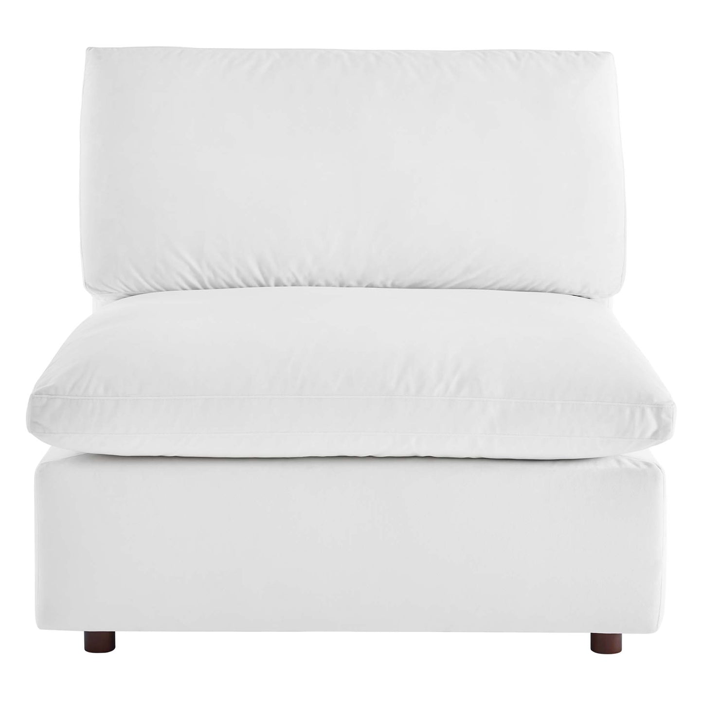 Modway Outlet Commix Down Filled Overstuffed Performance Velvet Armless Chair by Modway  Living Room Furniture White - EEI-4367-WHI