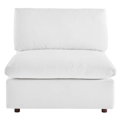 Modway Outlet Commix Down Filled Overstuffed Performance Velvet Armless Chair by Modway  Living Room Furniture White - EEI-4367-WHI